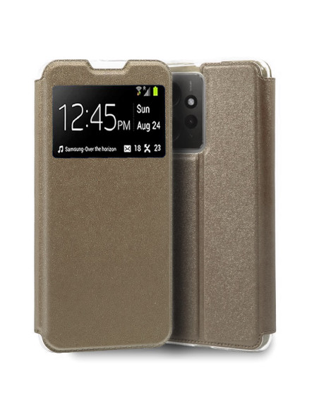 Funda libro soporte TPU Xiaomi Redmi Note 12 dorada