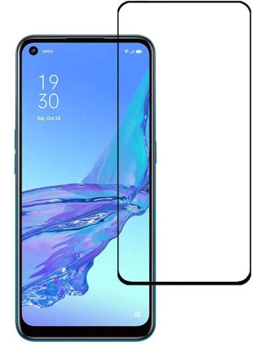 Protector vidrio templado Oppo A72 5G negro (Pegado total 3D)