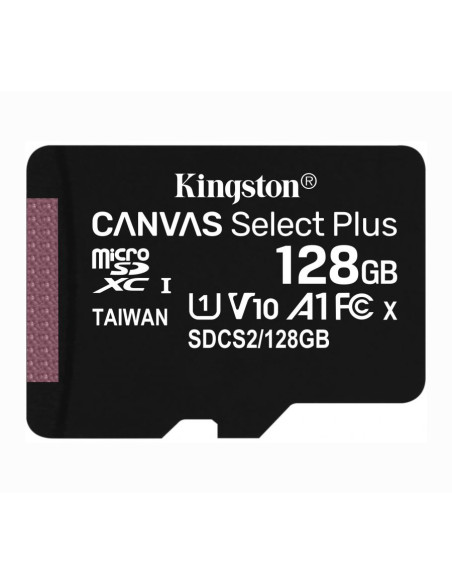 Tarjeta memoria microSD 128 GB Kingston Canvas Select Plus (Clase 10)