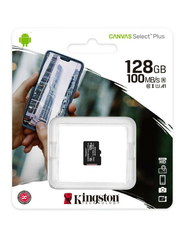 Tarjeta memoria microSD 128 GB Kingston Canvas Select Plus (Clase 10)