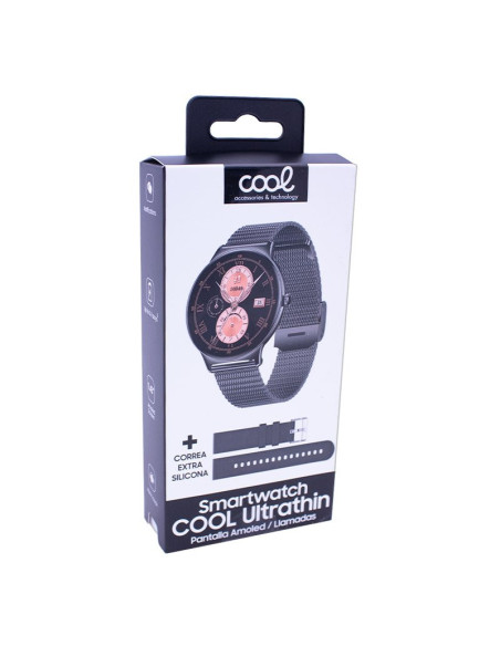 Reloj Smartwatch COOL Ultrathin + 2 correas (Amoled, Llamadas, Ultrafino) negro