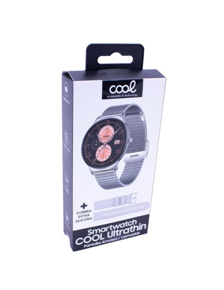 Reloj Smartwatch COOL Ultrathin + 2 correas (Amoled, Llamadas, Ultrafino) gris