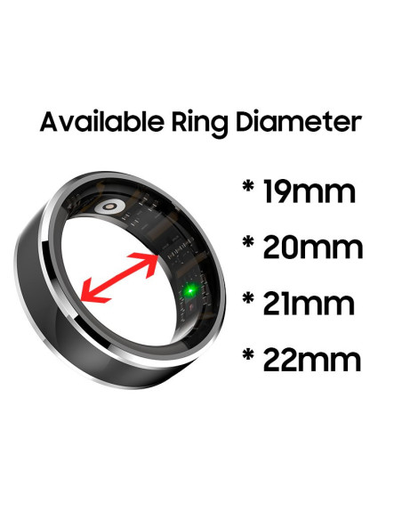 Anillo Smart Ring COOL Health + base Powerbank (Salud, Deporte, Sueño) talla 19 mm