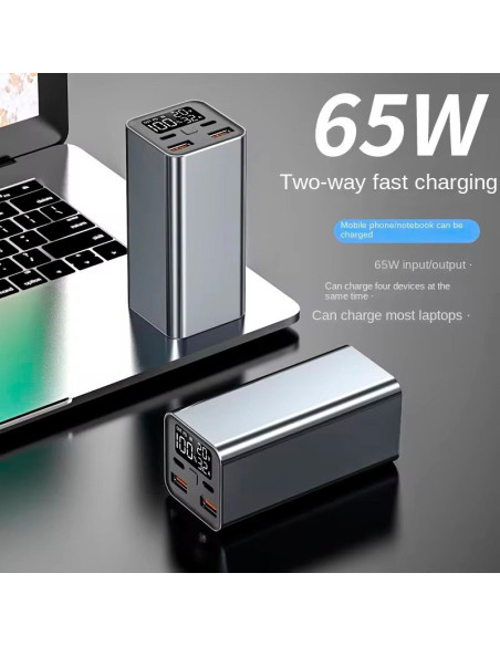 Batería externa universal Power Bank 65W 20.000 mAh (para PC Portátil) COOL gris