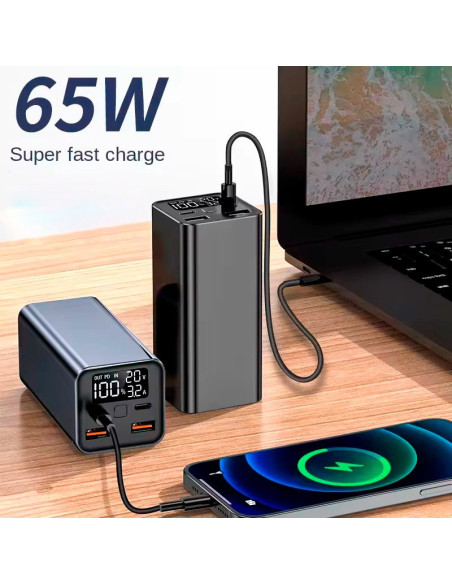 Batería externa universal Power Bank 65W 20.000 mAh (para PC Portátil) COOL gris