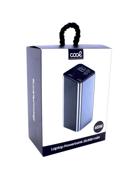 Batería externa universal Power Bank 65W 20.000 mAh (para PC Portátil) COOL gris