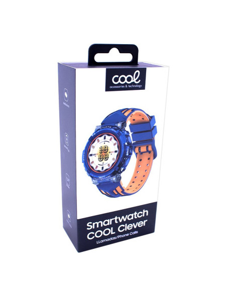 Reloj Smartwatch COOL Clever silicona azul (Llamadas, Salud, Deporte)
