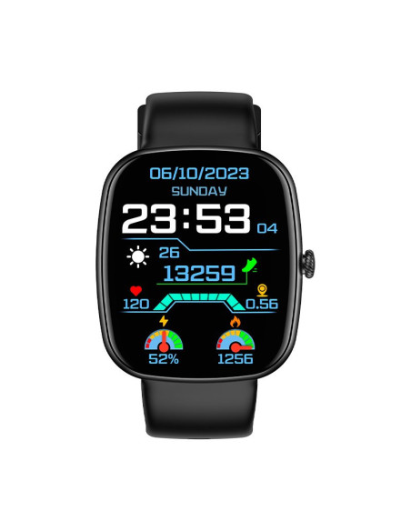 Reloj Smartwatch COOL Border silicona negro (Llamadas, Salud, Deporte)