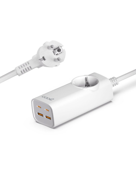 Cargador universal multipuerto COOL 65W (Regleta 5 puertos) blanco
