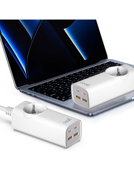 Cargador universal multipuerto COOL 65W (Regleta 5 puertos) blanco