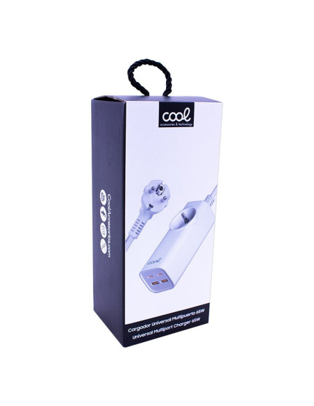 Cargador universal multipuerto COOL 65W (Regleta 5 puertos) blanco