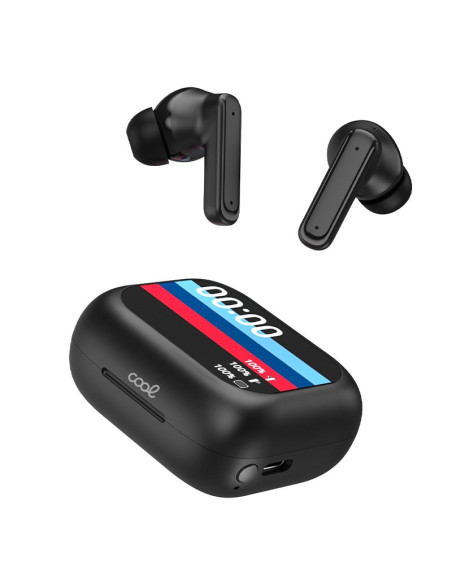 Auriculares Bluetooth estéreo Earbuds Lcd COOL Ambient negros