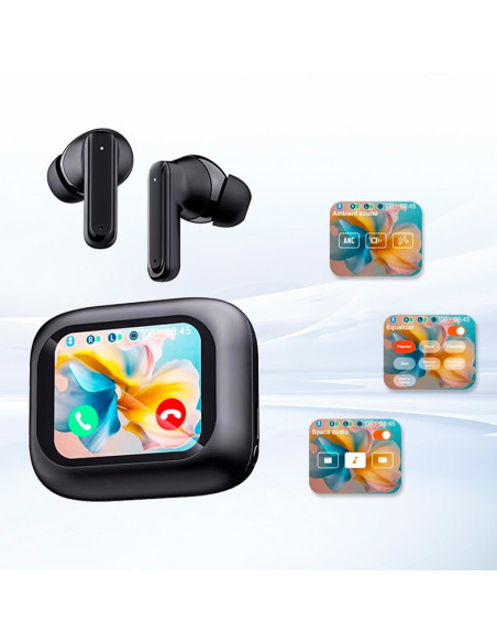 Auriculares Bluetooth estéreo Earbuds Lcd COOL Ambient negros