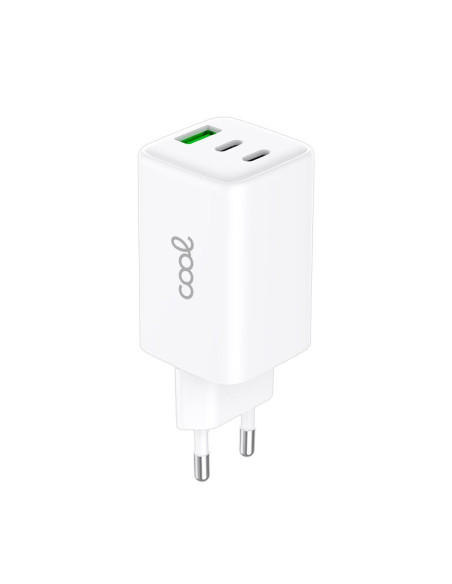 Cargador Red Universal Ultra Fast PD Port x3 (2x Tipo-C + 1x USB) COOL (65W) GaN blanco