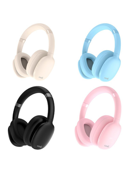 Auriculares cascos Bluetooth estéreo COOL Roller celestes