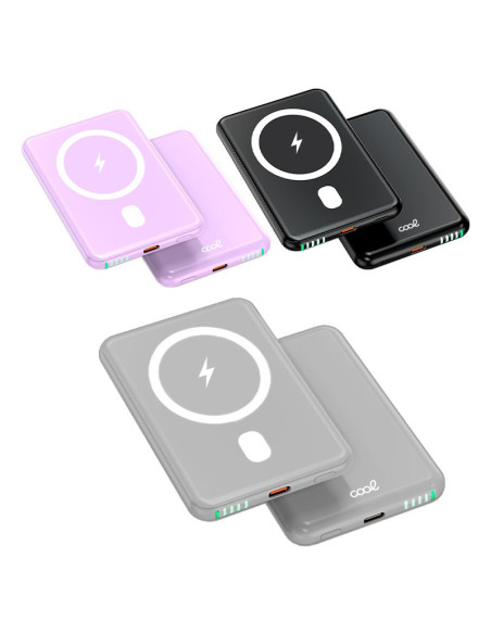 Batería externa universal MAGNÉTICA Power Bank Qi 5000 mAh COOL gris