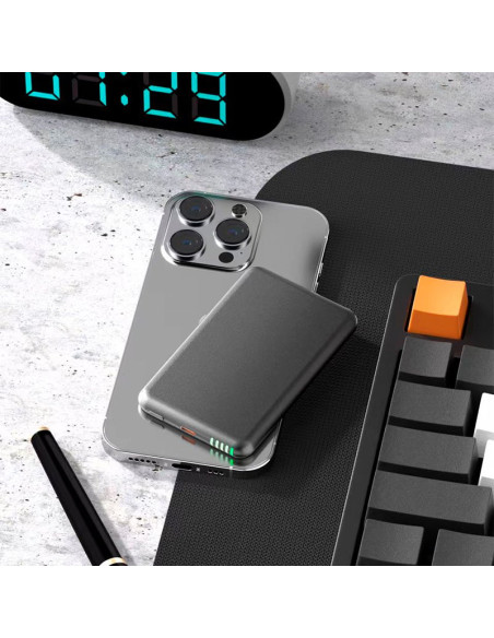 Batería externa universal MAGNÉTICA Power Bank Qi 5000 mAh COOL negra