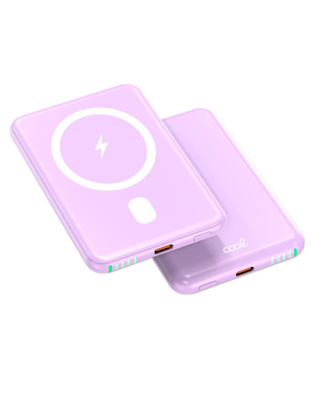 Batería externa universal MAGNÉTICA Power Bank Qi 5000 mAh COOL violeta