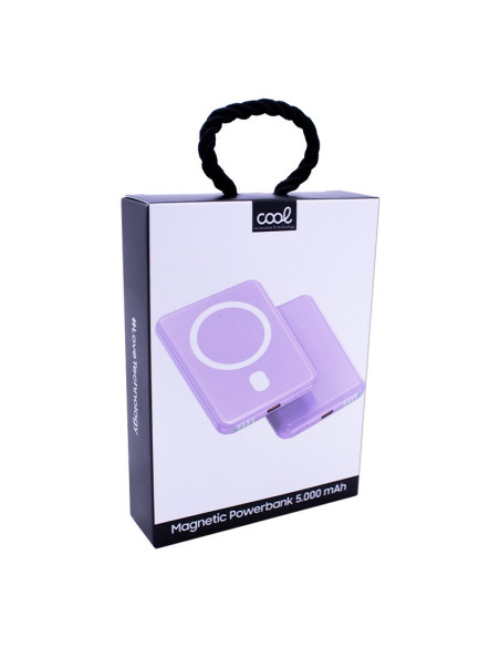 Batería externa universal MAGNÉTICA Power Bank Qi 5000 mAh COOL violeta