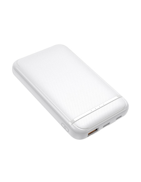 Batería externa Power Bank 5000 mAh COOL (2 Cables: TIPO C / Lightning) blanca