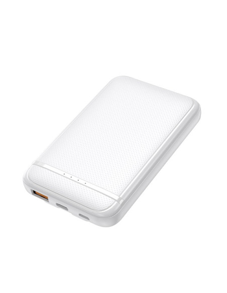 Batería externa Power Bank 5000 mAh COOL (2 Cables: TIPO C / Lightning) blanca