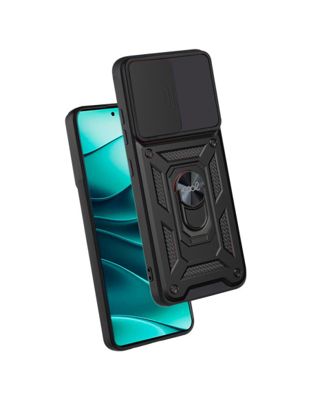 Carcasa reforzada cama TPU Xiaomi Redmi Note 14 5G anilla negra