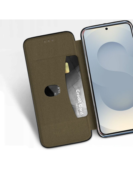 Funda libro soporte TPU Samsung S921 Galaxy S24 / S25 Elegance plata