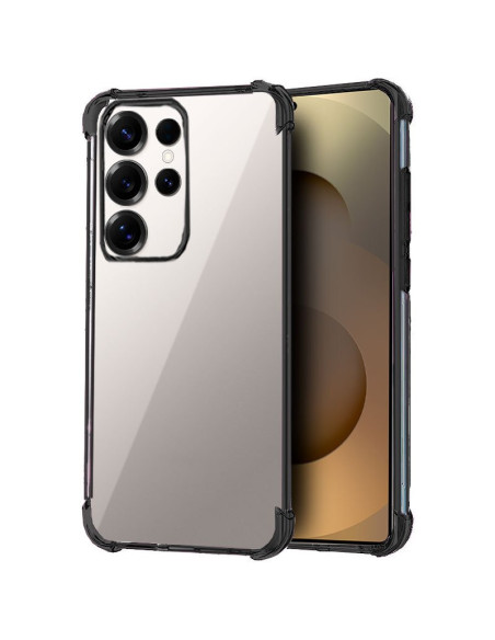 Carcasa TPU transparente reforzada Samsung S938 Galaxy S25 Ultra Electro negra