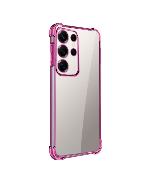 Carcasa TPU transparente reforzada Samsung S938 Galaxy S25 Ultra Electro rosa