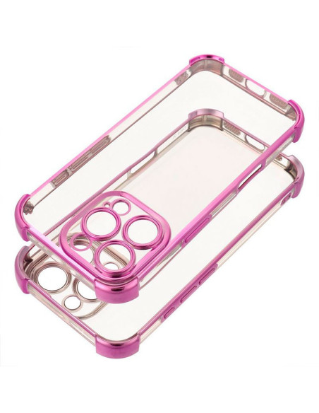 Carcasa TPU transparente reforzada Samsung S938 Galaxy S25 Ultra Electro rosa