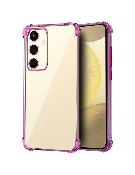 Carcasa TPU transparente reforzada Samsung S926 Galaxy S24 Plus / S25 Plus Electro rosa