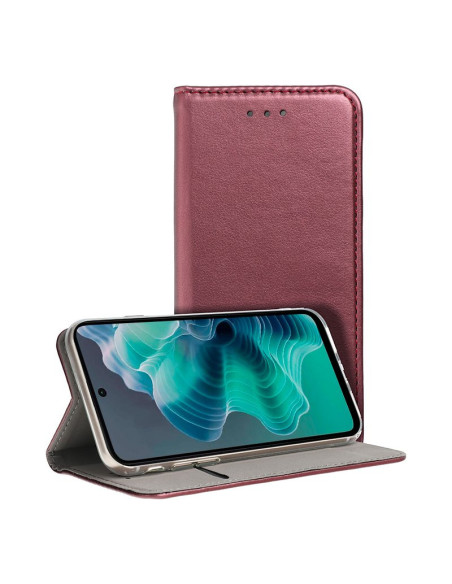 Funda libro soporte TPU Motorola Moto G35 5G burdeos