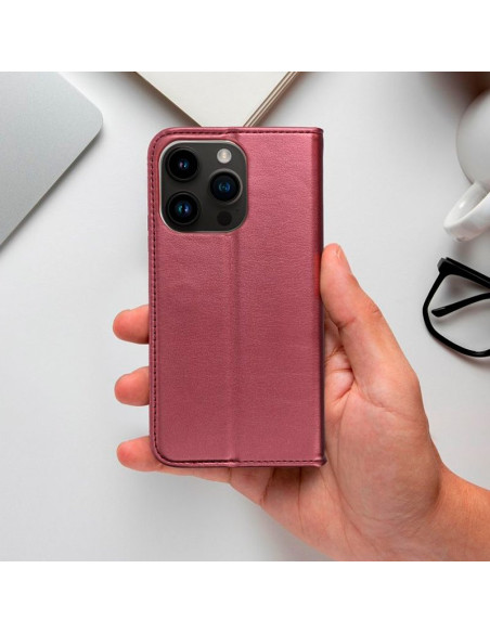 Funda libro soporte TPU Motorola Moto G35 5G burdeos