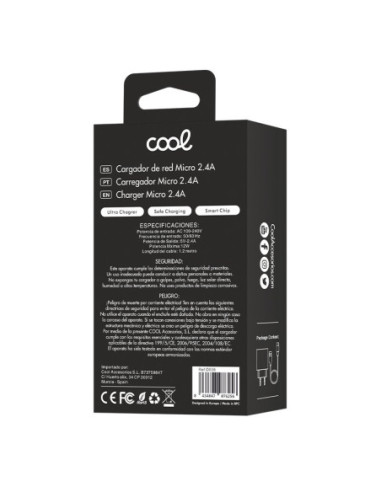 Cargador red conector micro USB COOL...