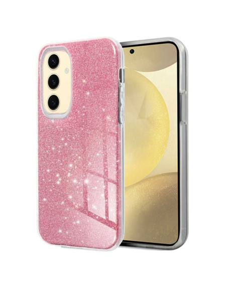 Carcasa TPU Samsung S926 Galaxy S24 Plus / S25 Plus purpurina rosa