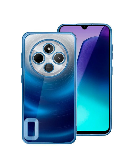 Carcasa TPU Xiaomi Redmi 14C / Poco C75 borde metalizado azul