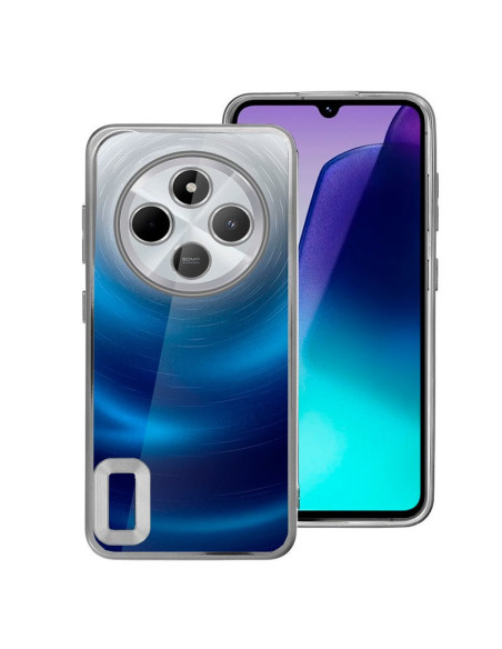 Carcasa TPU Xiaomi Redmi 14C / Poco C75 borde metalizado plata