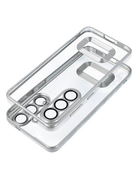 Carcasa TPU Xiaomi Redmi 14C / Poco C75 borde metalizado plata