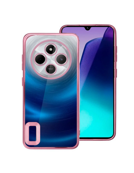 Carcasa TPU Xiaomi Redmi 14C / Poco C75 borde metalizado rosa