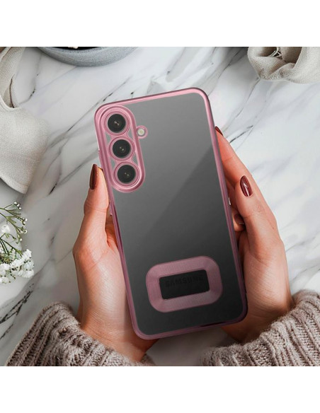 Carcasa TPU Xiaomi Redmi 14C / Poco C75 borde metalizado rosa