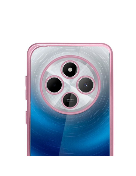 Carcasa TPU Xiaomi Redmi 14C / Poco C75 borde metalizado rosa