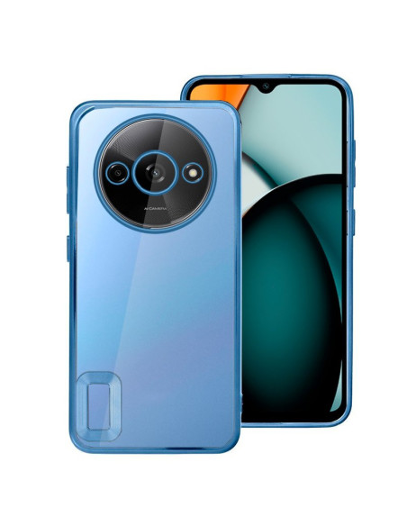 Carcasa TPU Xiaomi Redmi A3 borde metalizado azul