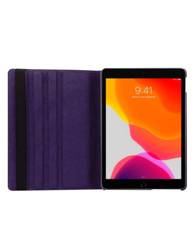 Funda soporte giratorio iPad (2019/2020) 10,2 pulgadas polipiel morada