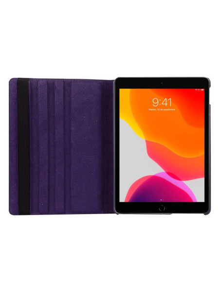 Funda soporte giratorio iPad (2019/2020) 10,2 pulgadas polipiel morada