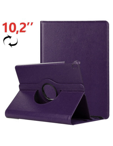 Funda soporte giratorio iPad (2019/2020) 10,2 pulgadas polipiel morada