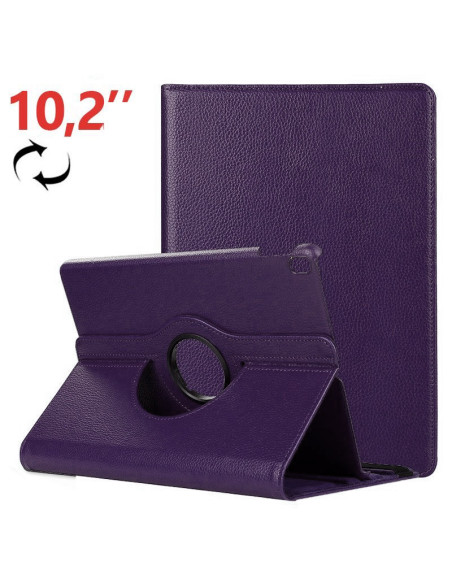 Funda soporte giratorio iPad (2019/2020) 10,2 pulgadas polipiel morada