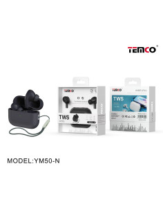 Auriculares bluetooth estéreo TWS Temco YM50 negros (Black)