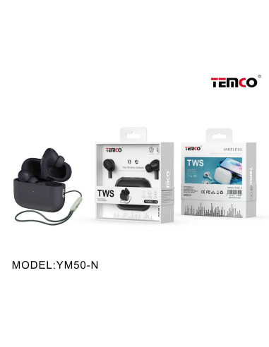 Auriculares bluetooth estéreo TWS Temco YM50 negros (Black)