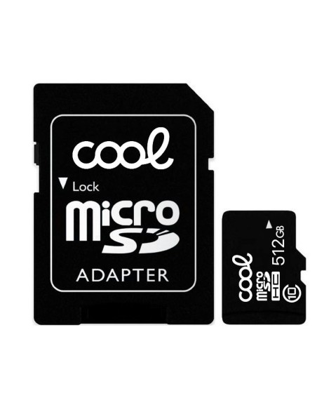 Tarjeta memoria microSD con adaptador 512 GB Cool (Clase 10)