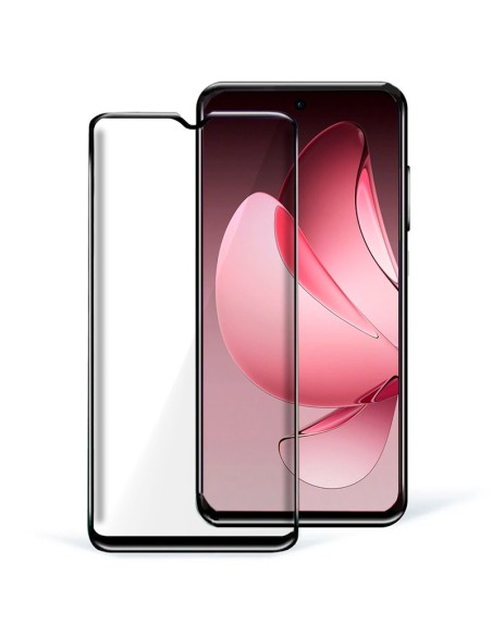 Protector pantalla vidrio templado Oppo Reno 13 Pro 5G negro (Curvo 3D)